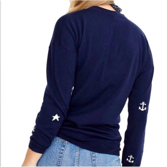 J. Crew Anchors & Stars Merino Wool Sweater Sz XXS - Picture 7 of 7